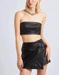 Топ Leather Bandeau Top 8 By Yoox, черный - фото 4