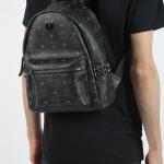 Маленький рюкзак Stark с шипами на боку и задней панелью из визетоса черный MCM - фото 6