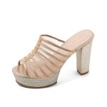 Шлепанцы женские Comely, золотой - фото