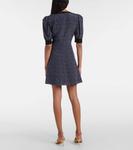 Шелковое мини-платье в горошек Alessandra Rich, Navy Blue-White - фото 3