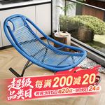 Yu Senyi Кресло из ротанга, качалка, синее - фото