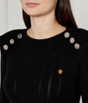 Джемпер женский Aeronautica Militare с декором плеч, черный - фото 4