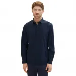 TOM TAILOR рубашка с длинными рукавами "Поплин", с манжетами, синий - фото