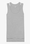 Топ Even&Odd active DOUBLE LAYER FINE RIB SLEEVELESS TOP, Mottled Light Grey - фото 4