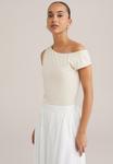 Топ OFF SHOULDER WE Fashion, бежевый - фото
