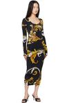 Платье миди Barocco с черно-желтым контуром Versace Jeans Couture - фото 4