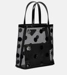 Сумка-шоппер из сетки с кожаными деталями Prada, черный - фото 4