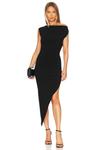 Платье Norma Kamali Drop Shoulder Side Drape Gown, черный - фото