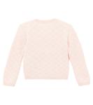 GG шерстяной кардиган Gucci Kids, Pale Rose/White - фото 2