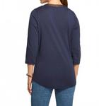 Сетчатый топ с V-образным вырезом в темно-синем цвете FDJ - фото 3