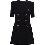 Платье креп с 8 пуговицами BALMAIN, черный - фото 3