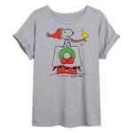 Футболка с струящимся рисунком и рисунком Peanuts Holiday для детей Juniors' Peanuts Holiday Licensed Character - фото