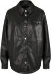 Куртка из искусственной кожи Urban Classics LADIES FAUX LEATHER OVERSHIRT, цвет Black - фото 6