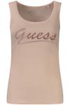 Женская майка Guess Jeans хлопковая со стразами, розовый - фото