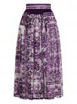 Dolce & Gabbana шелковая юбка миди, фиолетовый - фото