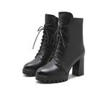 Ботильоны женские черные PIERCE GENTRY на каблуке 9 см, черные (с меховой подкладкой) - фото 5