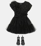 Платье из тюля с декором Monnalisa, Nero - фото 2