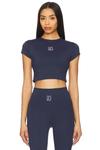 Обрезанная футболка Port De Bras, navy - фото