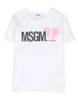 Футболка с логотипом MSGM Kids, белый - фото