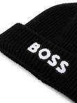 BOSS Kidswear шапка бини с вышитым логотипом, черный - фото 2