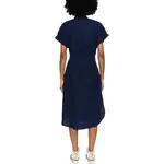 Сорочковое платье миди с вышитым логотипом Polo Ralph Lauren, синий - фото 4