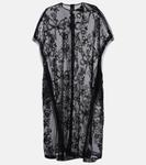 Украшенное платье миди из тюля с накладками Simone Rocha, черный - фото