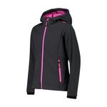 Куртка софтшелл CMP для девочек с фиксированным капюшоном 3A29385N - фото 3