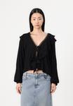 Блуза Gina Tricot FRILL TIE, Black - фото