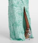 Блестящее макси-платье Bex Simkhai, Seafoam - фото 5