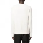 Свитер с логотипом из вафельной ткани Moncler, белый - фото