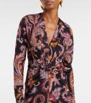 Платье миди с узором пейсли и сборками Etro, Print On Black Base - фото 5