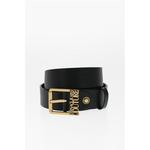 Черный кожаный ремень Versace, Black - фото