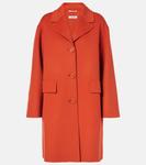 Однобортное шерстяное пальто S Max Mara, Spring Orange - фото