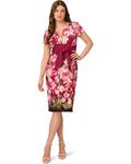 Платье Adrianna Papell Tie Front Stretch Twill Dress, цвет Berry Multi - фото