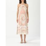 Многоцветное льняное платье Twinset, мультиколор - фото