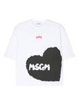 MSGM Kids футболка с логотипом, белый - фото