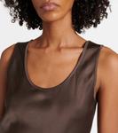 Атласное макси-платье Brunello Cucinelli, Cacao - фото 4