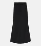 Юбка макси из смесовой шерсти Acne Studios, черный - фото