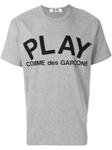 Футболка с принтом логотипа Comme Des Garçons Play, серый - фото