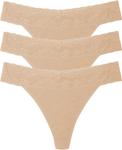 Стринги Natori Bliss Perfection One Size Classic Thong 3-pack, цвет Cafe - фото