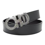 Ferragamo Кожаный ремень мужской черный - фото