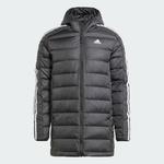 Куртка Adidas Essentials 3-Stripes Light Down Hooded Jacket, черный - фото
