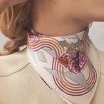 HERMES Шёлковый шарф женский белый, White - фото 3