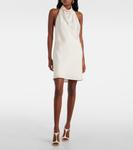 Атласное мини-платье с халтернеем Rotate, Egret - фото 2