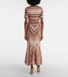 Платье макси из ламе с зигзагообразным узором Missoni, Multi Brown Tones On Light - фото 3