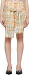 Оранжевая мини-юбка в клетку Open Yy - фото