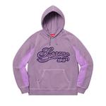 Толстовка Supreme Paneled Script Hooded Sweatshirt Dusty Purple, фиолетовый - фото