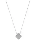 Серебряное ожерелье с гало-клевером Adornia, silver - фото