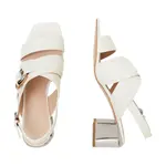 Кожаные босоножки на каблуке Pinko, бежевый - фото 3