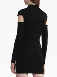Шерстяное платье мини с вырезами COPERNI, черный - фото 4